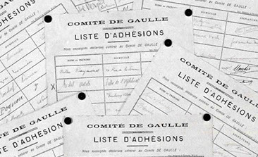 Listes d'adhésions au Comité de Gaulle  Collection MDVN, droits réservés