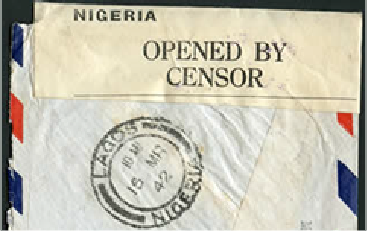 Le cachet "opened by censored"   Source :  http://www.histoire-et-philatelie.fr