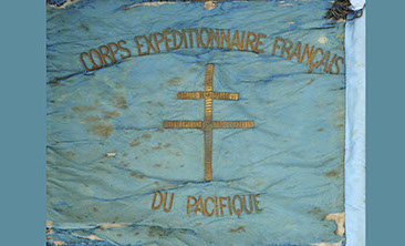 Le fanion du Corps Expéditionnaire Français du Pacifique  Collection MDVN, droits réservés