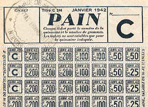 Ticket de rationnement pour le pain  Source : Jean-Claude Blanchard, droits réservés